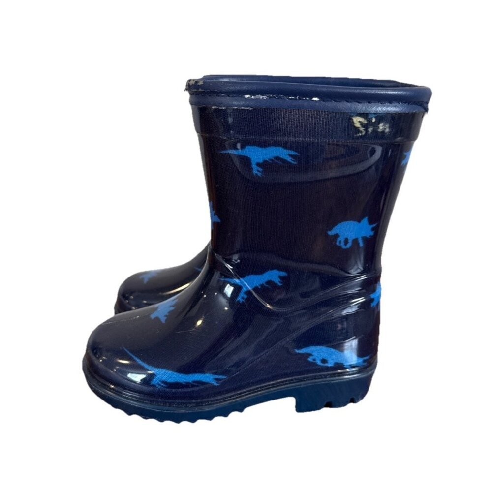 Carter's Little Toddler Boys Sz 4 DINOSAUR Waterproof RAIN BOOTS